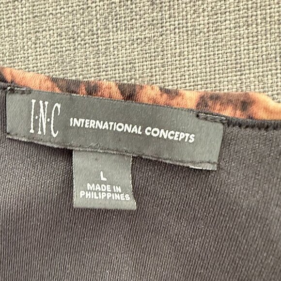 I.N.C international Concepts Faux Wrap Midi Dress Cheetah Sleeveless Scoop Neck - Picture 4 of 13